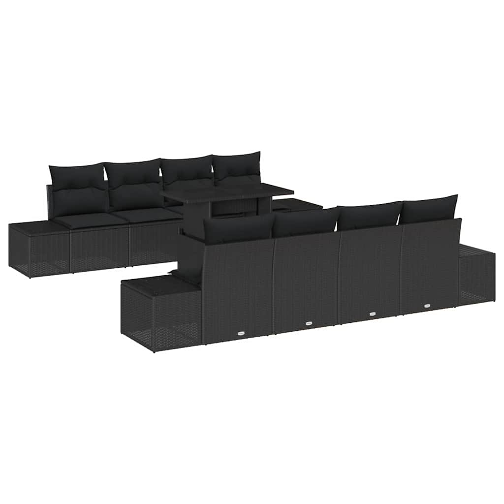 8721288380890_wbg-an-m_en_hd_4 vidaXL Garden Sofa Set with Cushion 7 pcs Black 100 x 55 x 73 cm - Image 2