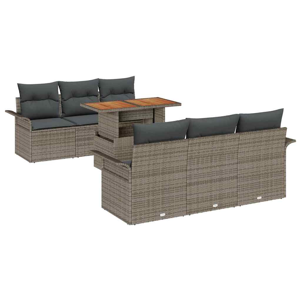 8721288382184_wbg-an-m_en_hd_4 vidaXL Garden Sofa Set with Storage 7 pcs Grey Poly rattan - Image 2