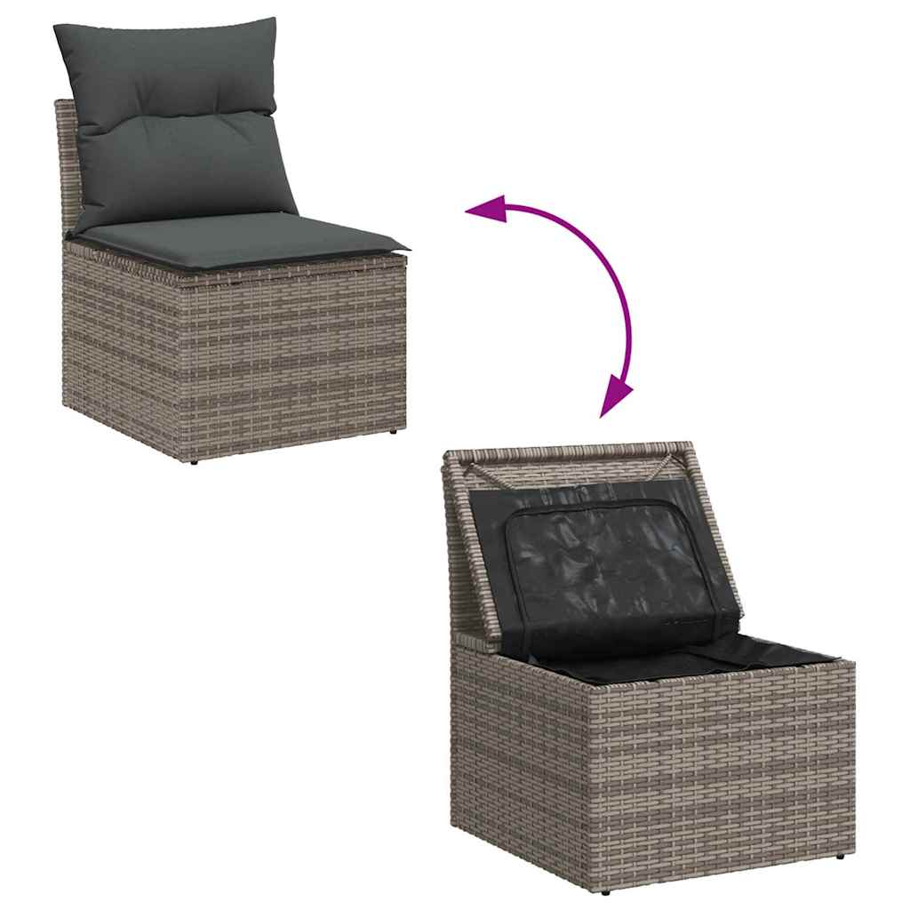 8721288382184_wbg-fu_en_hd_2 vidaXL Garden Sofa Set with Storage 7 pcs Grey Poly rattan - Image 11