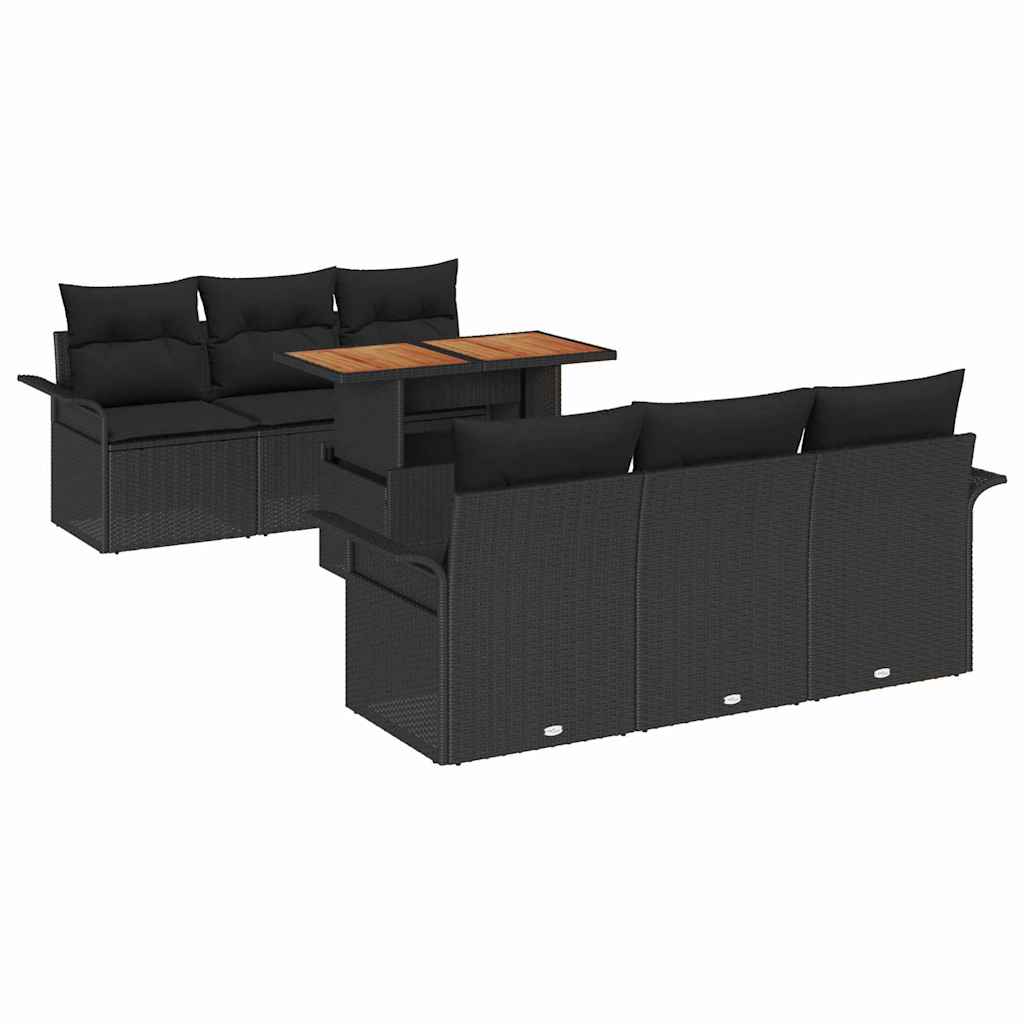 8721288382214_wbg-an-m_en_hd_4 vidaXL Garden Sofa Set with Storage 7 pcs Black Poly rattan - Image 2