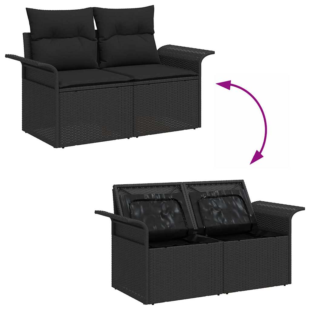 8721288382214_wbg-fu_en_hd_1 vidaXL Garden Sofa Set with Storage 7 pcs Black Poly rattan - Image 10