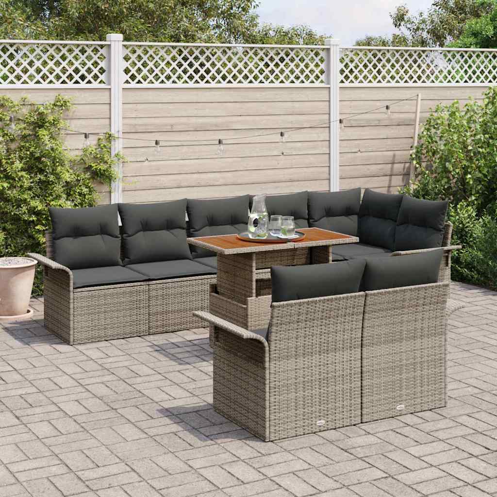 8721288382887_mo-im_en_hd_2 vidaXL Garden Sofa Set with Storage 9 pcs Grey Poly rattan - Image 3