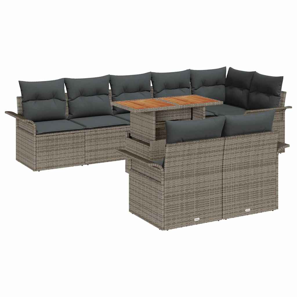 8721288382887_wbg-an-m_en_hd_5 vidaXL Garden Sofa Set with Storage 9 pcs Grey Poly rattan - Image 2
