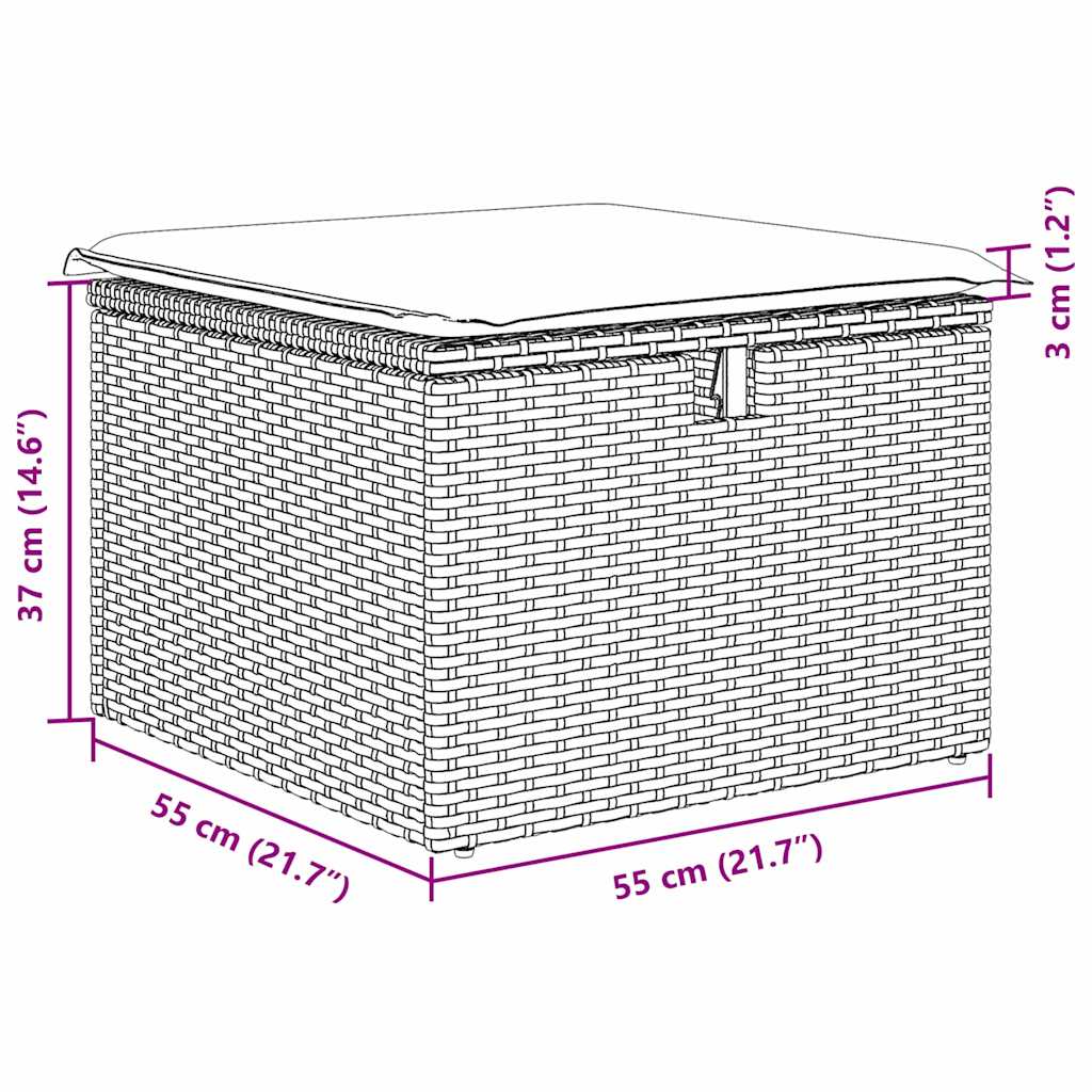 8721288394811_wbg-siz_en_hd_4 vidaXL Garden Sofa Set 6 pcs Grey Poly Rattan and Powder-Coated Steel - Image 13