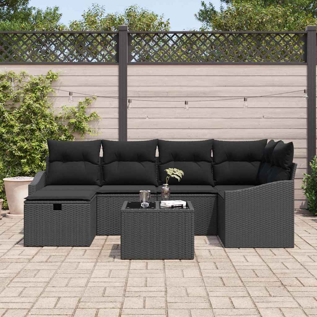 8721288394958_mo-im_en_hd_2 vidaXL Garden Sofa Set 7 pcs Black Poly Rattan and Powder-Coated Steel - Image 3