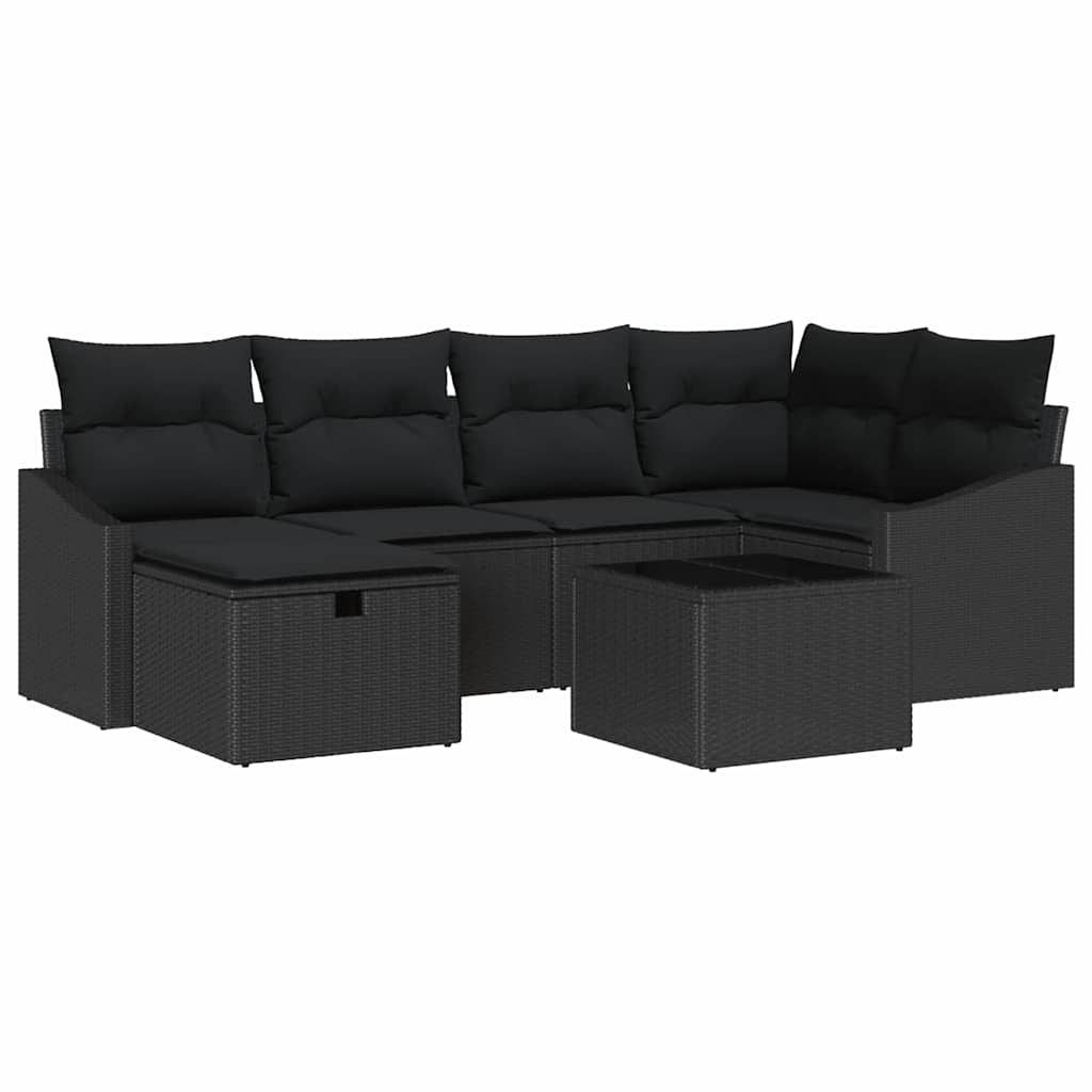 8721288394958_wbg-an-m_en_hd_6 vidaXL Garden Sofa Set 7 pcs Black Poly Rattan and Powder-Coated Steel - Image 2