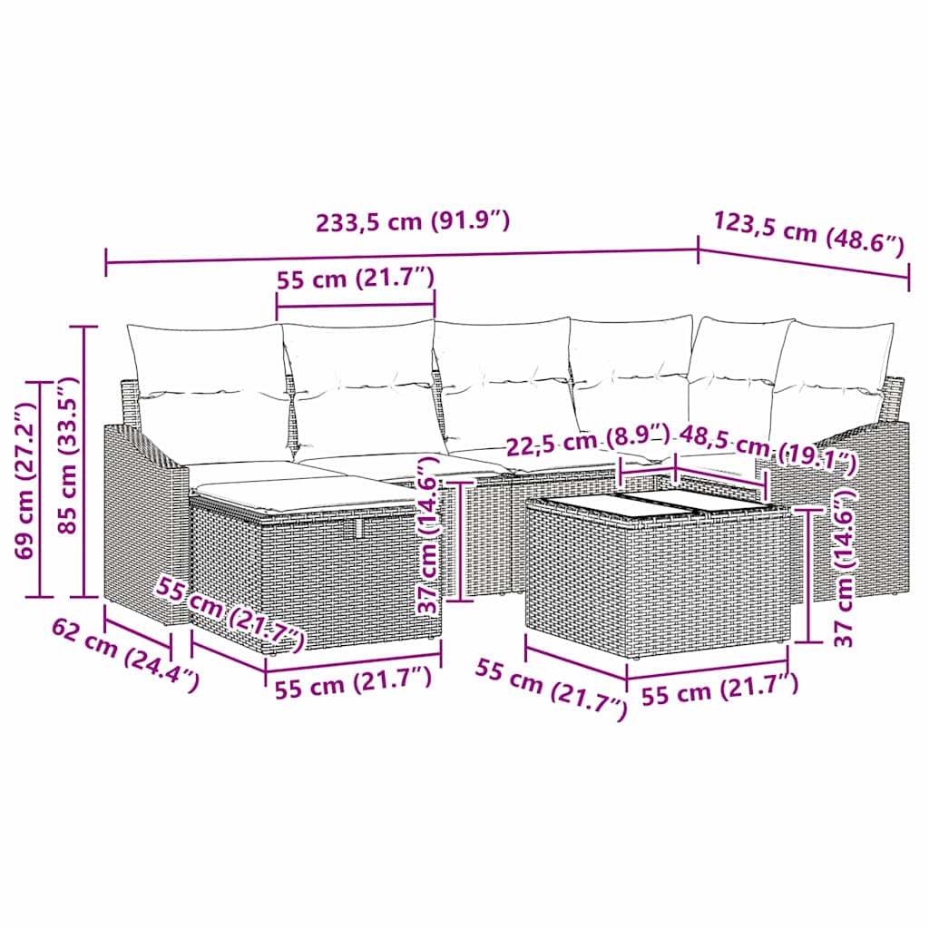 8721288394958_wbg-siz_en_hd_1 vidaXL Garden Sofa Set 7 pcs Black Poly Rattan and Powder-Coated Steel - Image 11