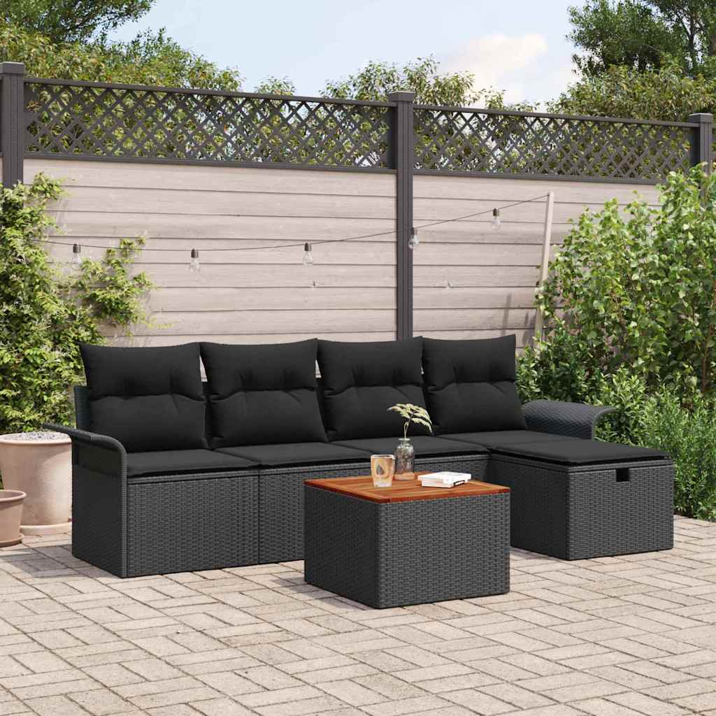 8721288396532_mo-im_en_hd_1 vidaXL Garden Sofa Set with Storage 6 pcs Black Poly rattan - Image 1