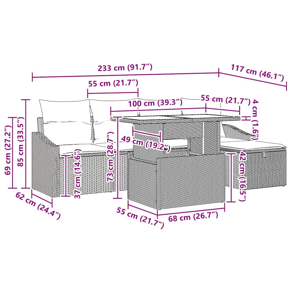 8721288400338_wbg-siz_en_hd_1 vidaXL Garden Sofa Set with Cushion 6 pcs Black Poly rattan - Image 12