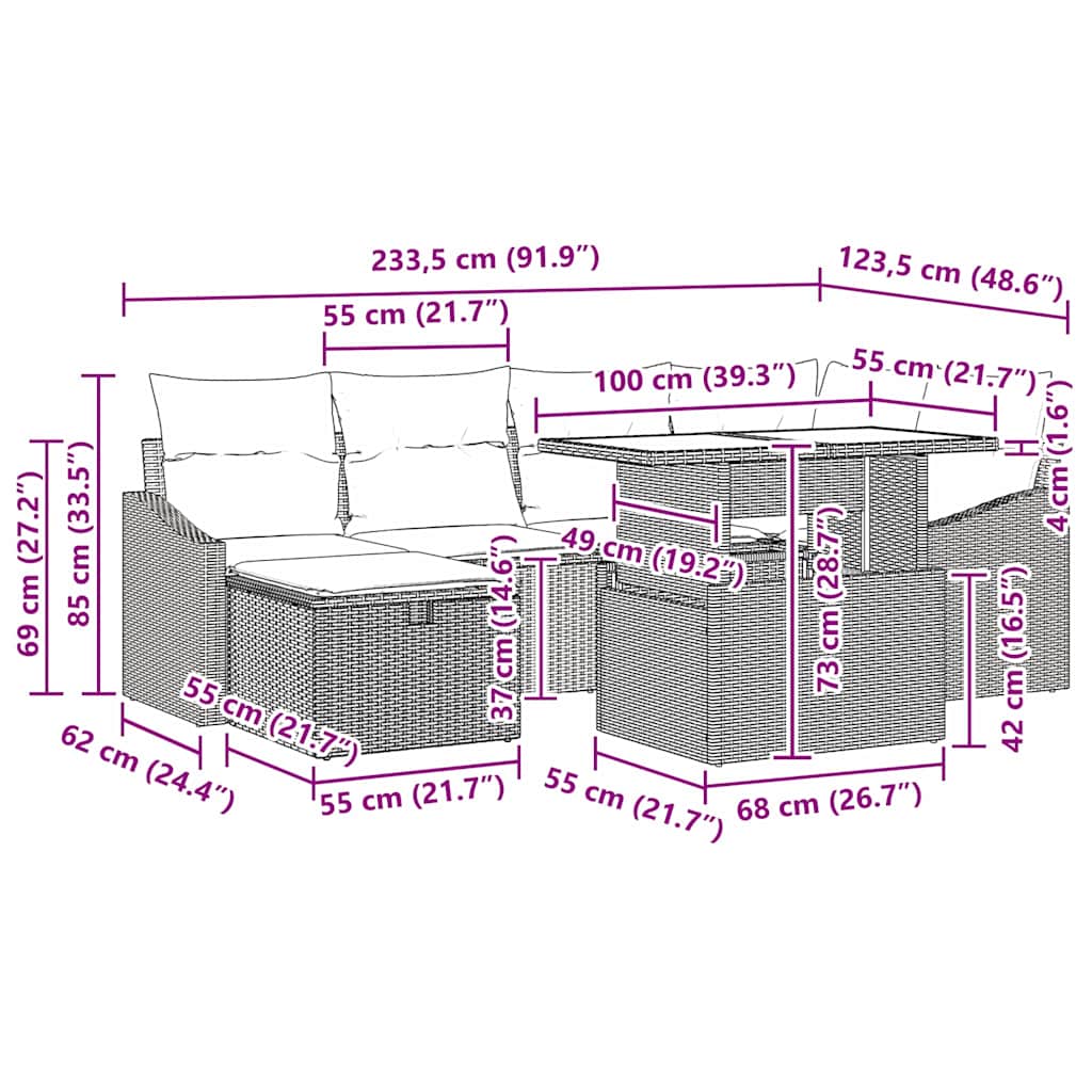 8721288400437_wbg-siz_en_hd_1 vidaXL Garden Sofa Set with Cushion 7 pcs Black Poly rattan - Image 13