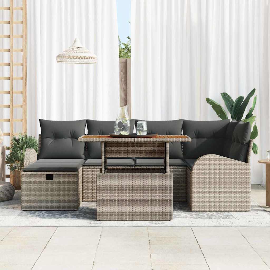 8721288414199_mo-im_en_hd_2 vidaXL Garden Sofa Set Height-Adjustable 7 pcs Grey Poly Rattan - Image 3