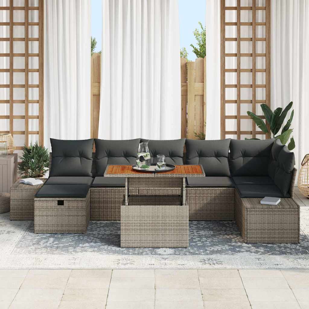 8721288415103_mo-im_en_hd_2 vidaXL Garden Sofa Set Height-Adjustable 8 pcs Grey Poly Rattan - Image 3