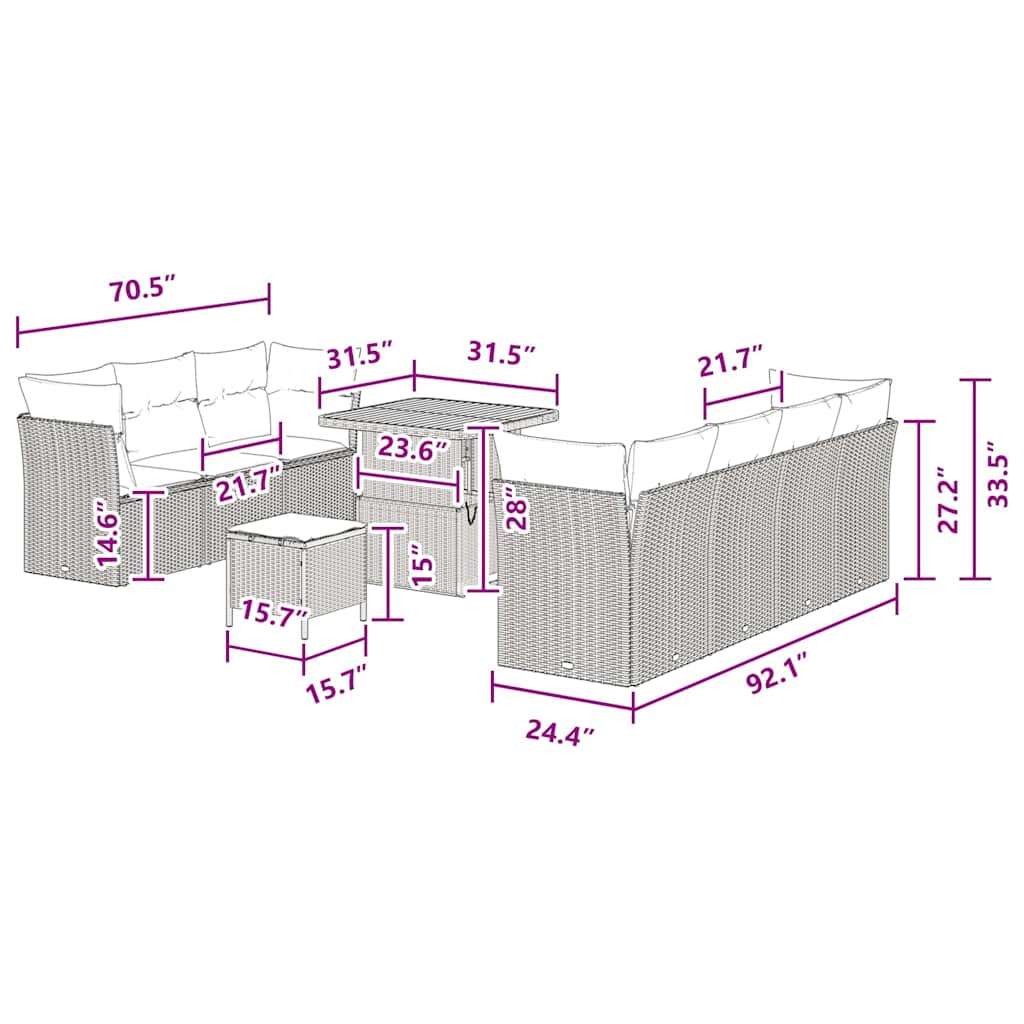 8721288415639_wbg-siz_en_hd_1 vidaXL Garden Sofa Set Height-Adjustable 10 pcs Black Poly Rattan - Image 9
