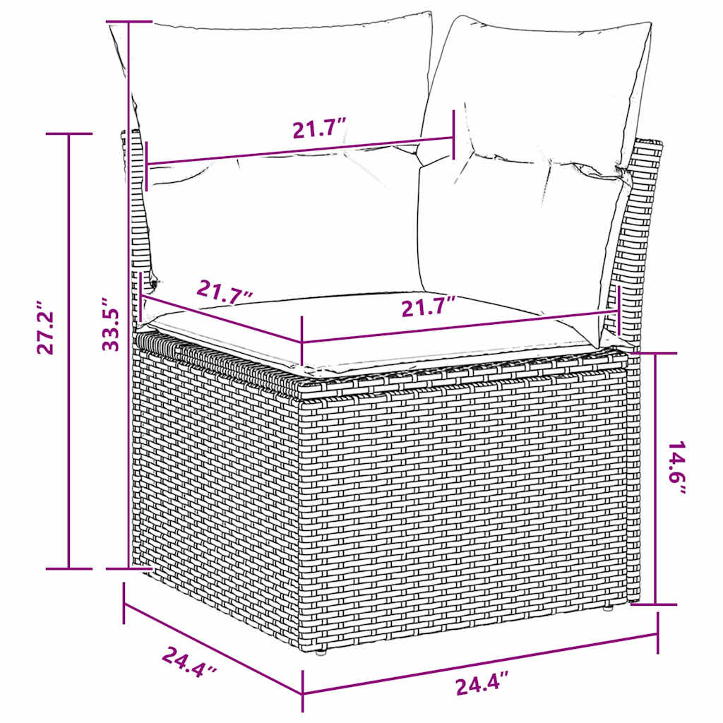 8721288415783_wbg-siz_en_hd_4 vidaXL Garden Sofa Set Height-Adjustable 11 pcs Black Poly Rattan - Image 12