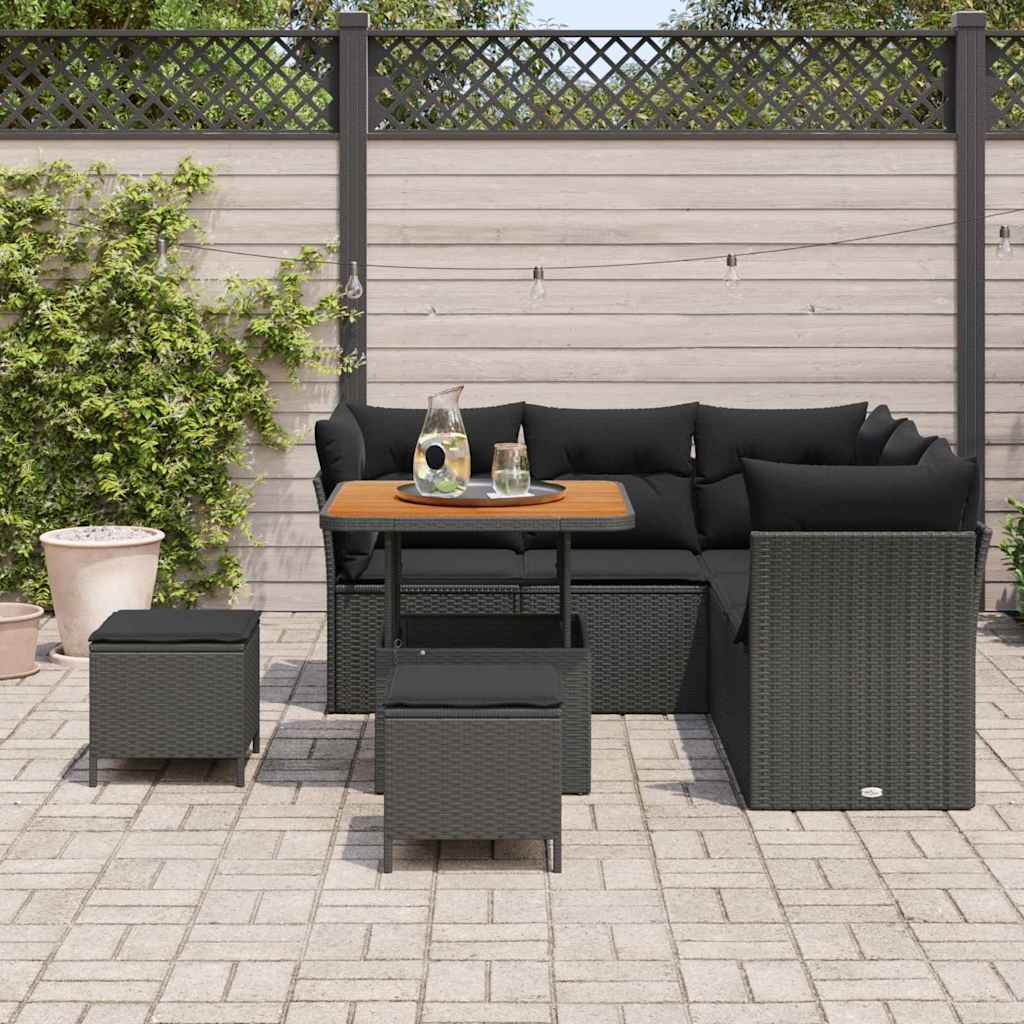 8721288415981_mo-im_en_hd_2 vidaXL Garden Sofa Set Height-Adjustable 8 pcs Black Poly Rattan - Image 3