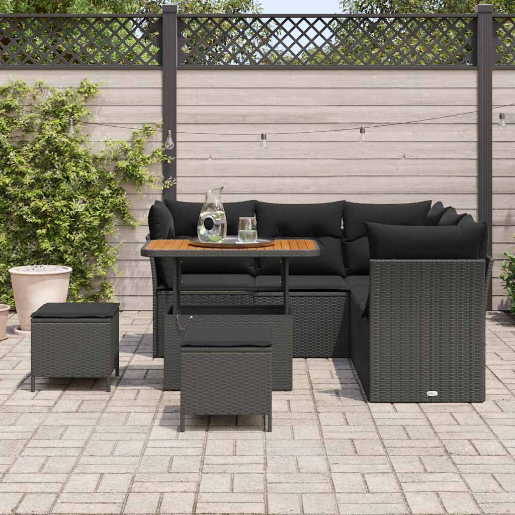 8721288416032_mo-im_en_hd_2 vidaXL Garden Sofa Set Height-Adjustable 8 pcs Black Poly Rattan - Image 3