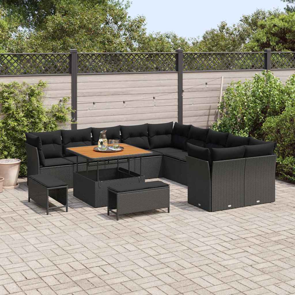 8721288416537_mo-im_en_hd_2 vidaXL Garden Sofa Set Height-Adjustable 13 pcs Black Poly Rattan - Image 3