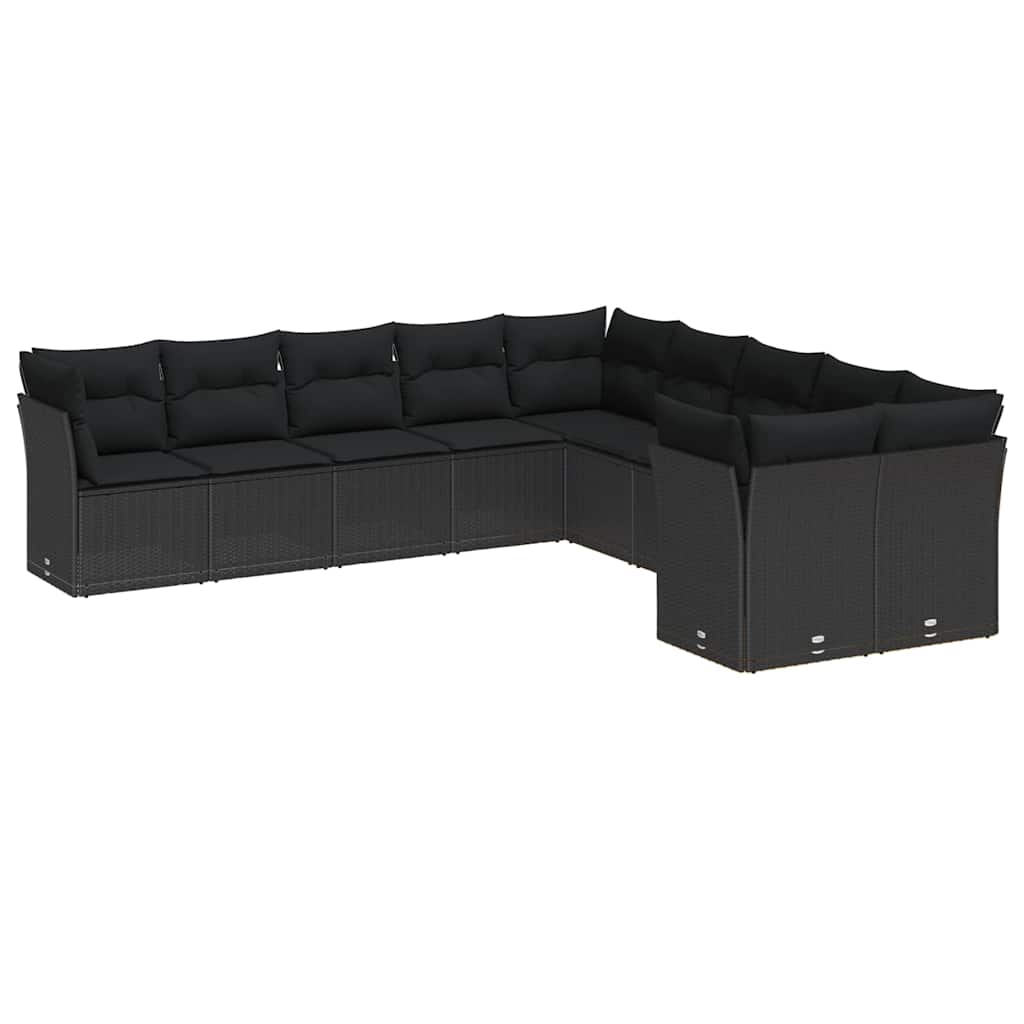 8721288416537_wbg-an-m_en_hd_4 vidaXL Garden Sofa Set Height-Adjustable 13 pcs Black Poly Rattan - Image 2