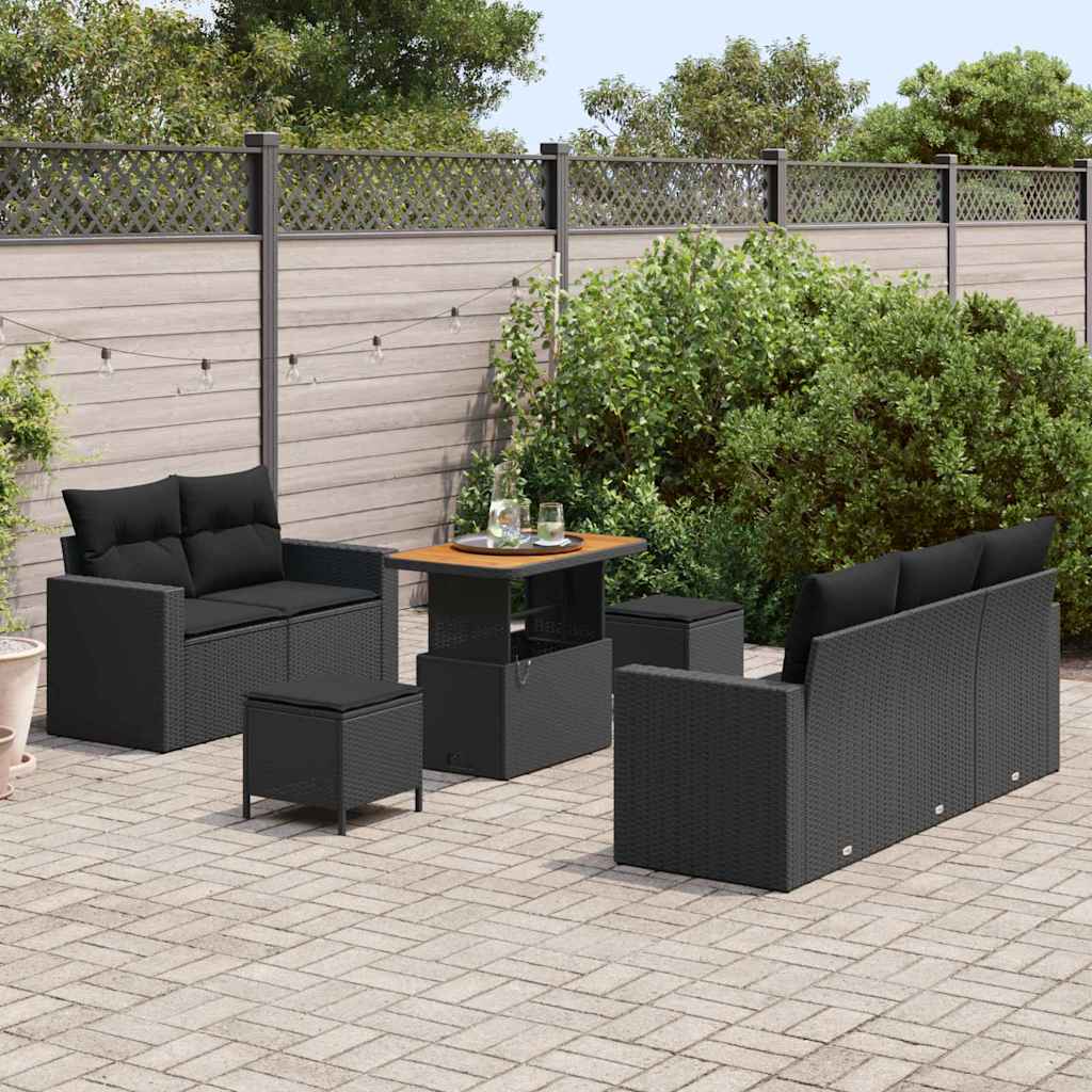 8721288416780_mo-im_en_hd_2 vidaXL Garden Sofa Set Height-Adjustable 8 pcs Black Poly Rattan - Image 3