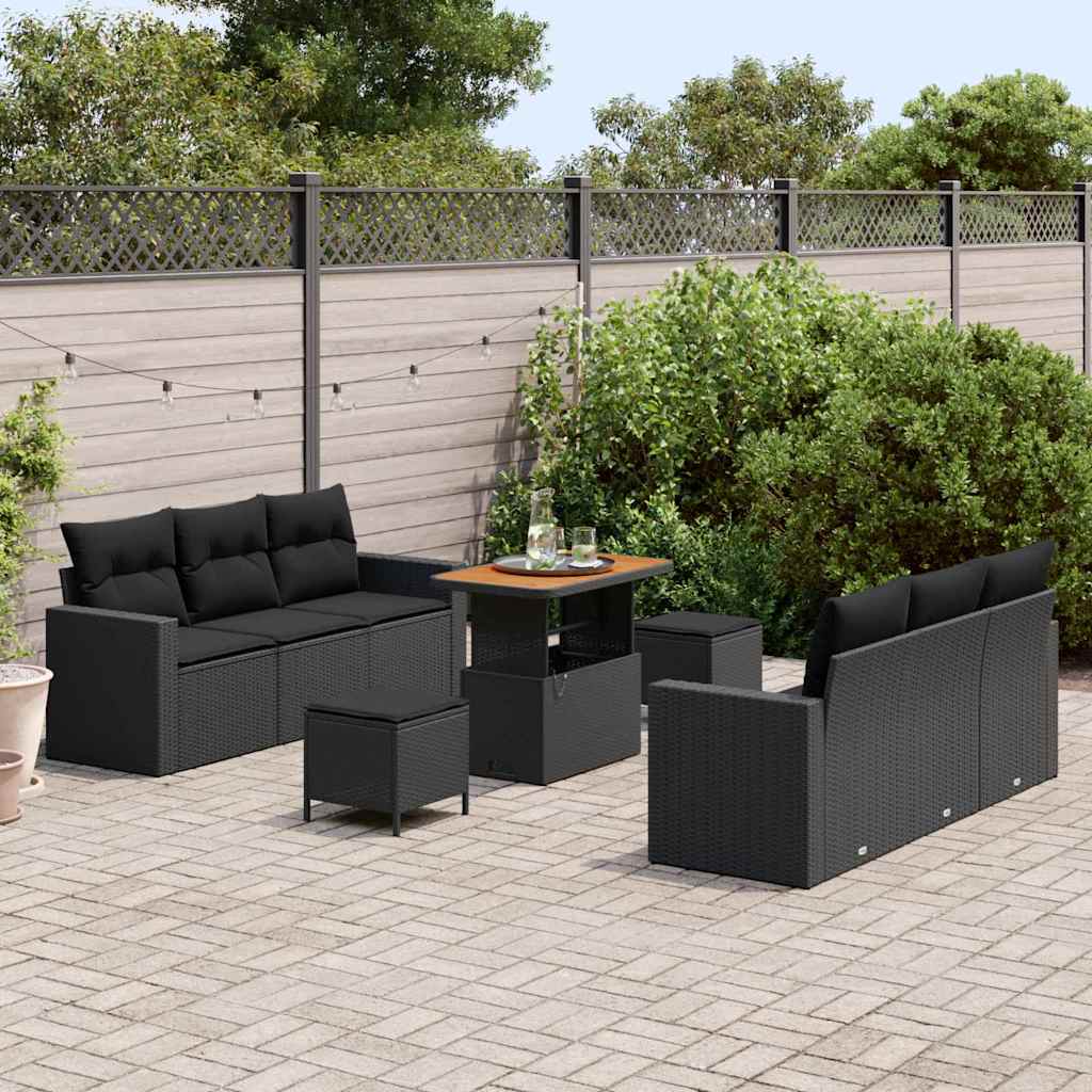 8721288416889_mo-im_en_hd_2 vidaXL Garden Sofa Set Height-Adjustable 9 pcs Black Poly Rattan - Image 3