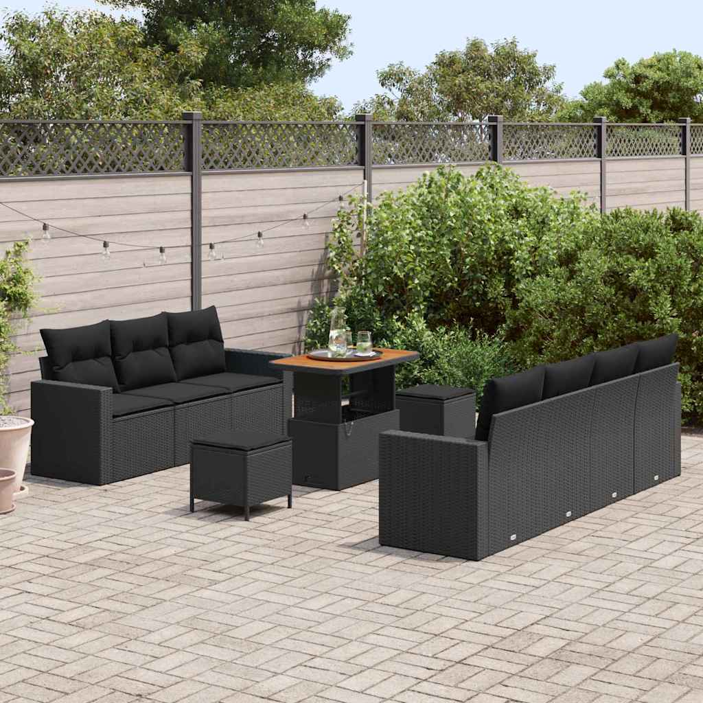 8721288416988_mo-im_en_hd_2 vidaXL Garden Sofa Set Height-Adjustable 10 pcs Black Poly Rattan - Image 3