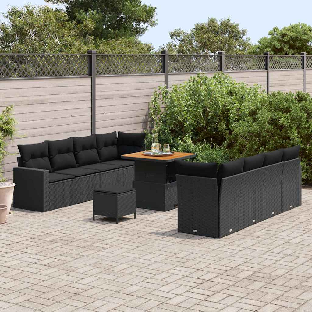 8721288417039_mo-im_en_hd_2 vidaXL Garden Sofa Set Height-Adjustable 11 pcs Black Poly Rattan - Image 3
