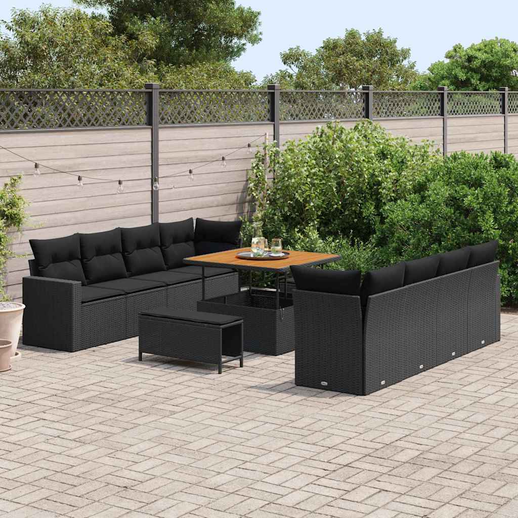 8721288417138_mo-im_en_hd_2 vidaXL Garden Sofa Set Height-Adjustable 11 pcs Black Poly Rattan - Image 3