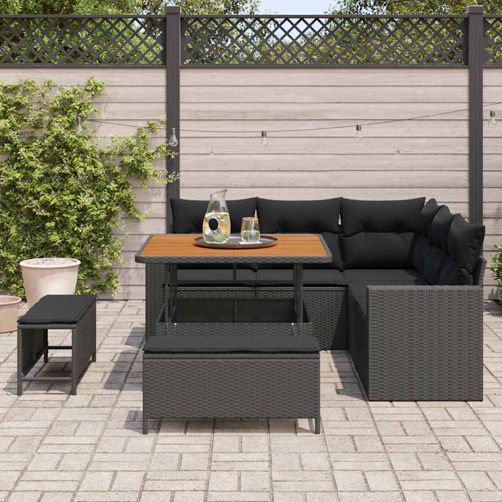 8721288417237_mo-im_en_hd_2 vidaXL Garden Sofa Set Height-Adjustable 8 pcs Black Poly Rattan - Image 3