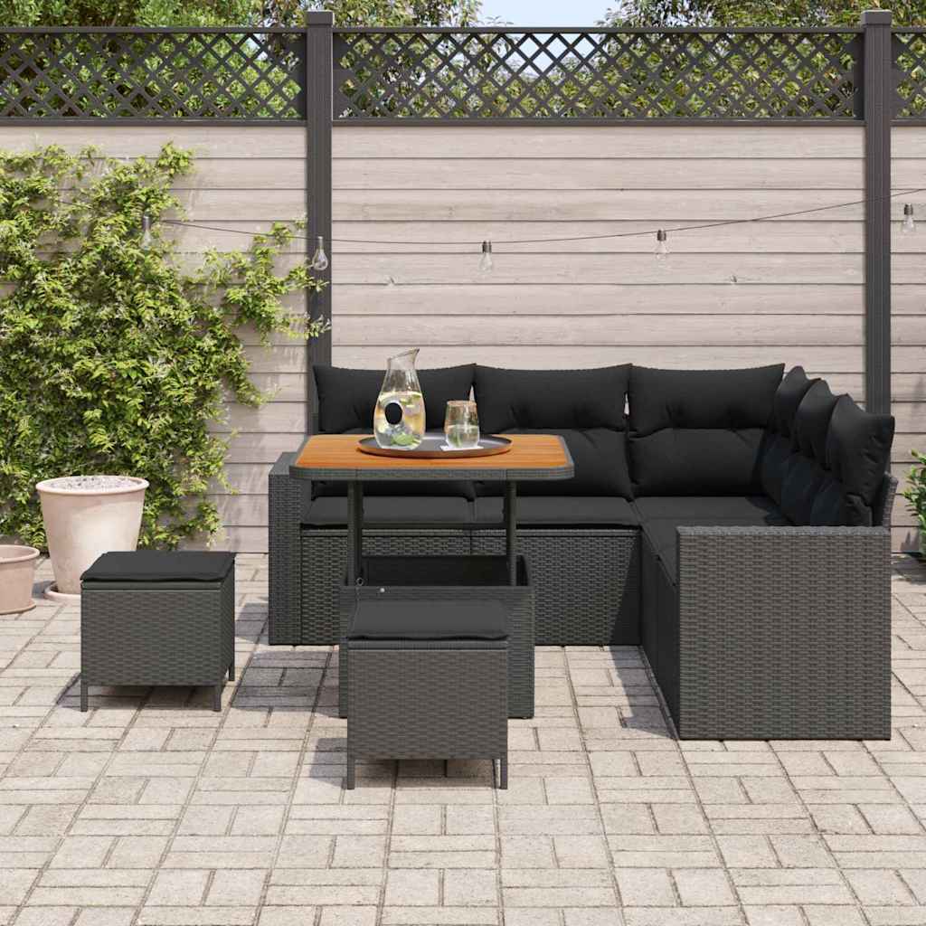 8721288417282_mo-im_en_hd_2 vidaXL Garden Sofa Set Height-Adjustable 8 pcs Black Poly Rattan - Image 3