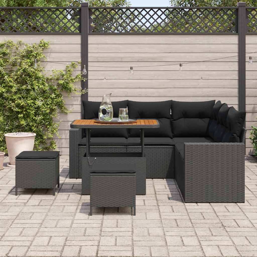 8721288417336_mo-im_en_hd_2 vidaXL Garden Sofa Set Height-Adjustable 8 pcs Black Poly Rattan - Image 3