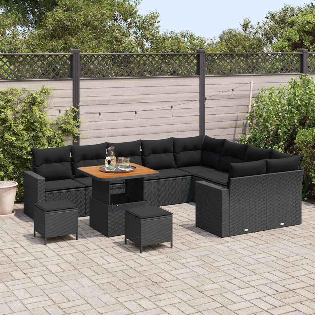 8721288417688_mo-im_en_hd_2 vidaXL Garden Sofa Set Height-Adjustable 12 pcs Black Poly Rattan - Image 3