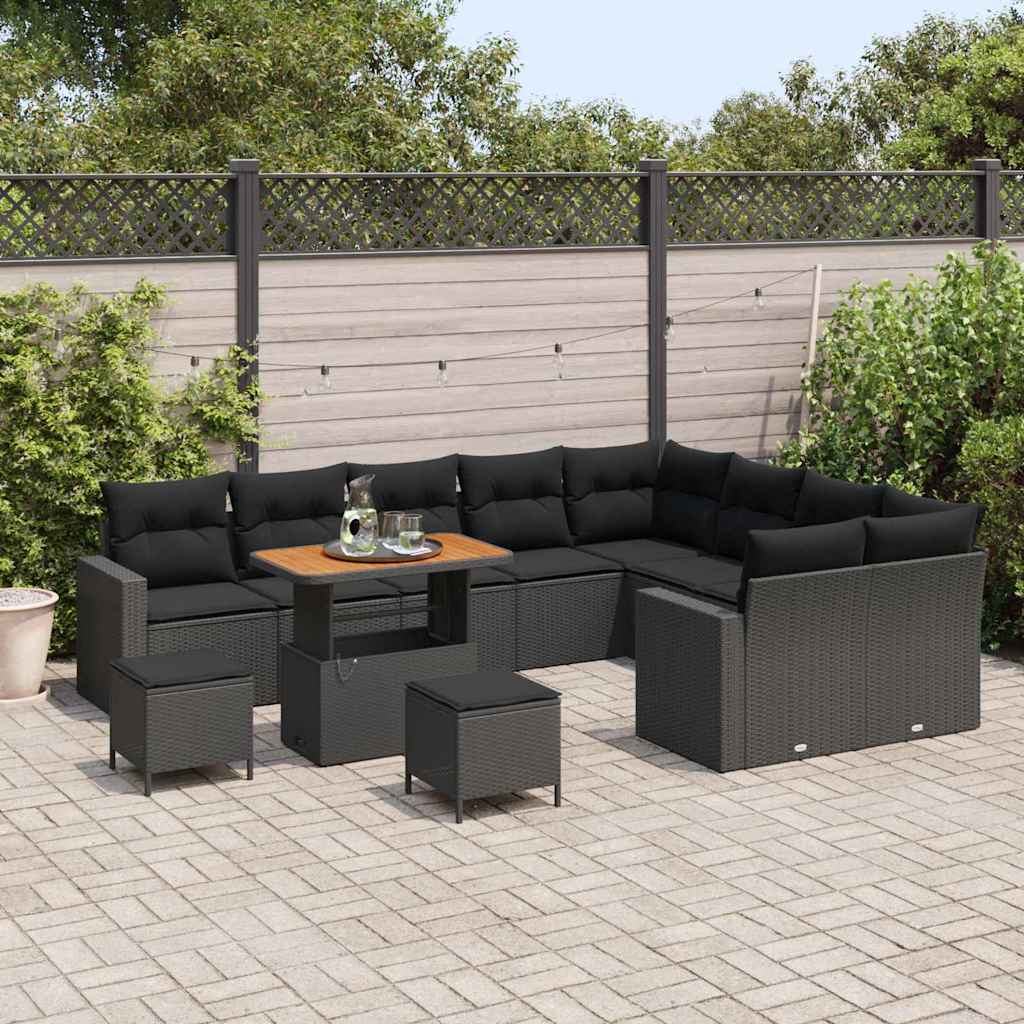 8721288417732_mo-im_en_hd_2 vidaXL Garden Sofa Set Height-Adjustable 12 pcs Black Poly Rattan - Image 3