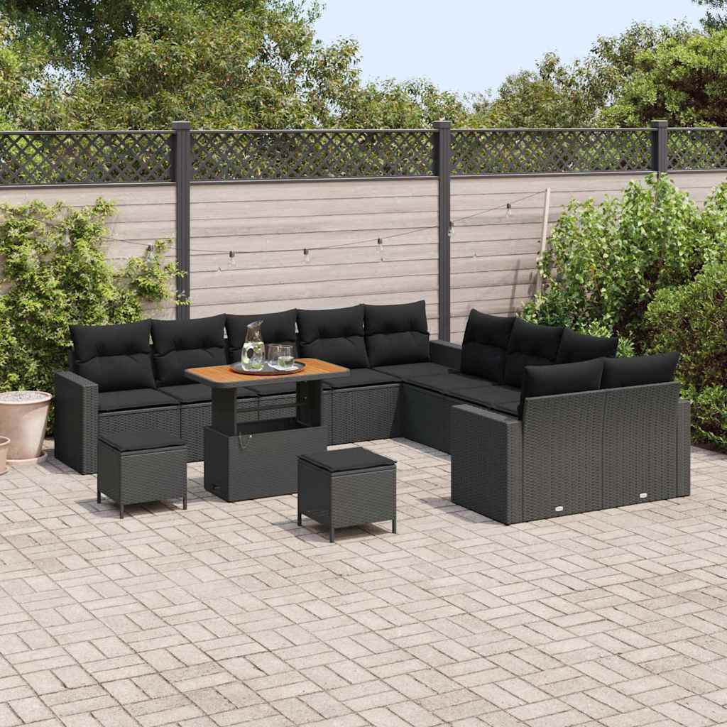 8721288417930_mo-im_en_hd_2 vidaXL Garden Sofa Set Height-Adjustable 13 pcs Black Poly Rattan - Image 3