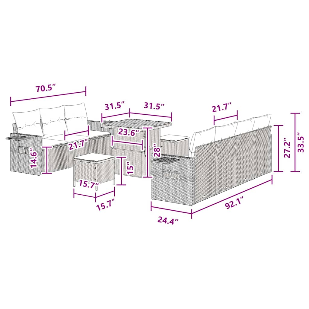 8721288418234_wbg-siz_en_hd_4 vidaXL Garden Sofa Set Height-Adjustable 10 pcs Black Poly Rattan - Image 13