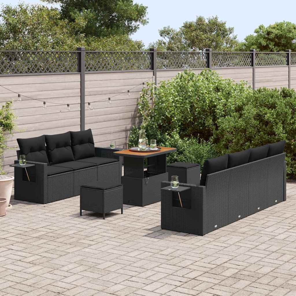 8721288418289_mo-im_en_hd_2 vidaXL Garden Sofa Set Height-Adjustable 10 pcs Black Poly Rattan - Image 3