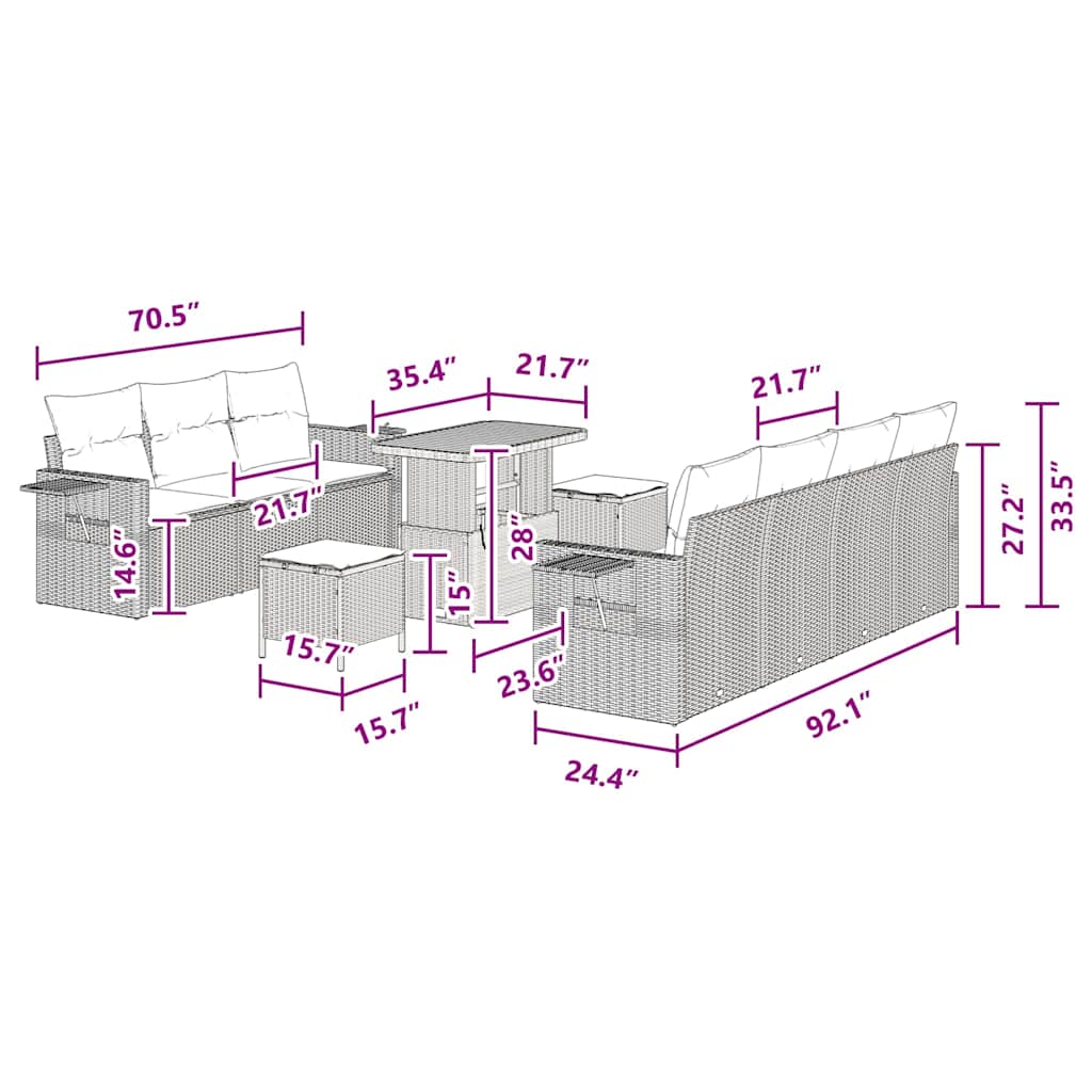 8721288418289_wbg-siz_en_hd_4 vidaXL Garden Sofa Set Height-Adjustable 10 pcs Black Poly Rattan - Image 13