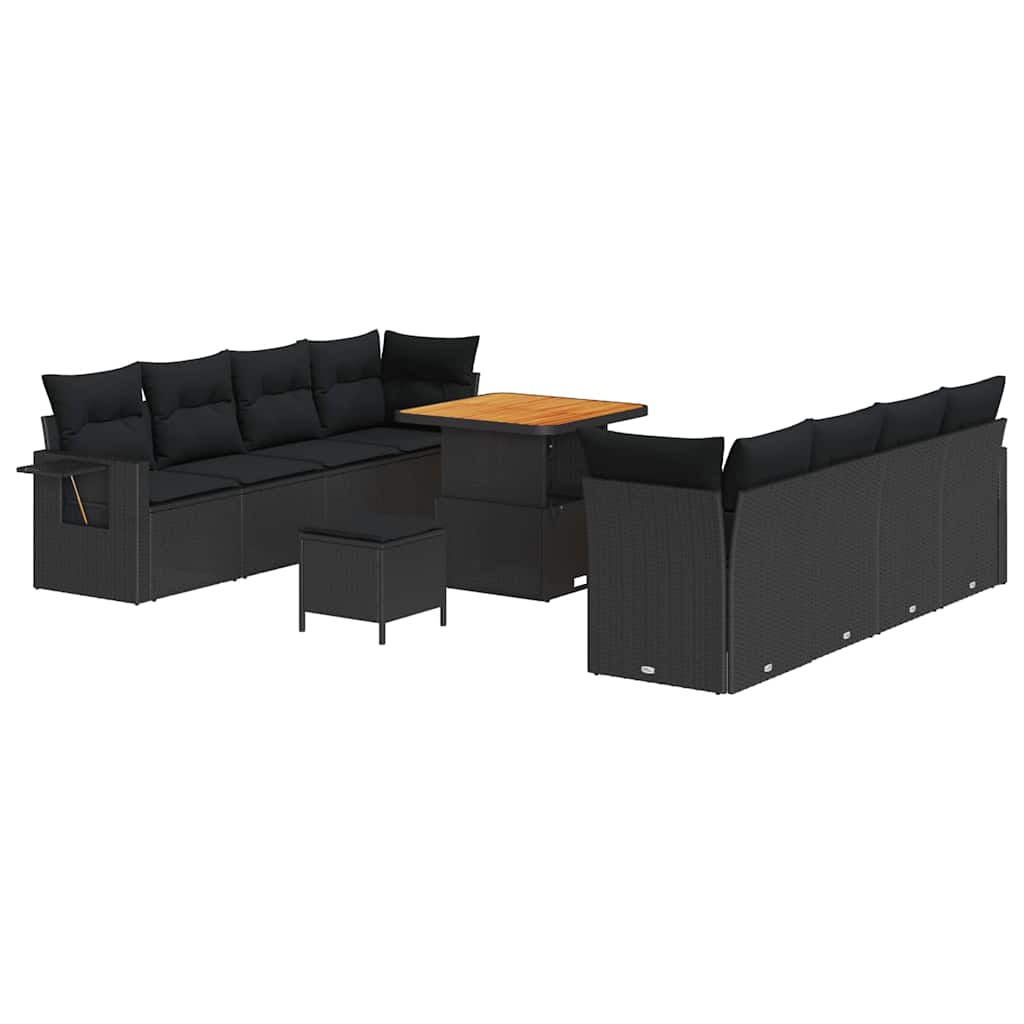 8721288418333_wbg-an-m_en_hd_5 vidaXL Garden Sofa Set with Storage 11 pcs Black Poly rattan - Image 2
