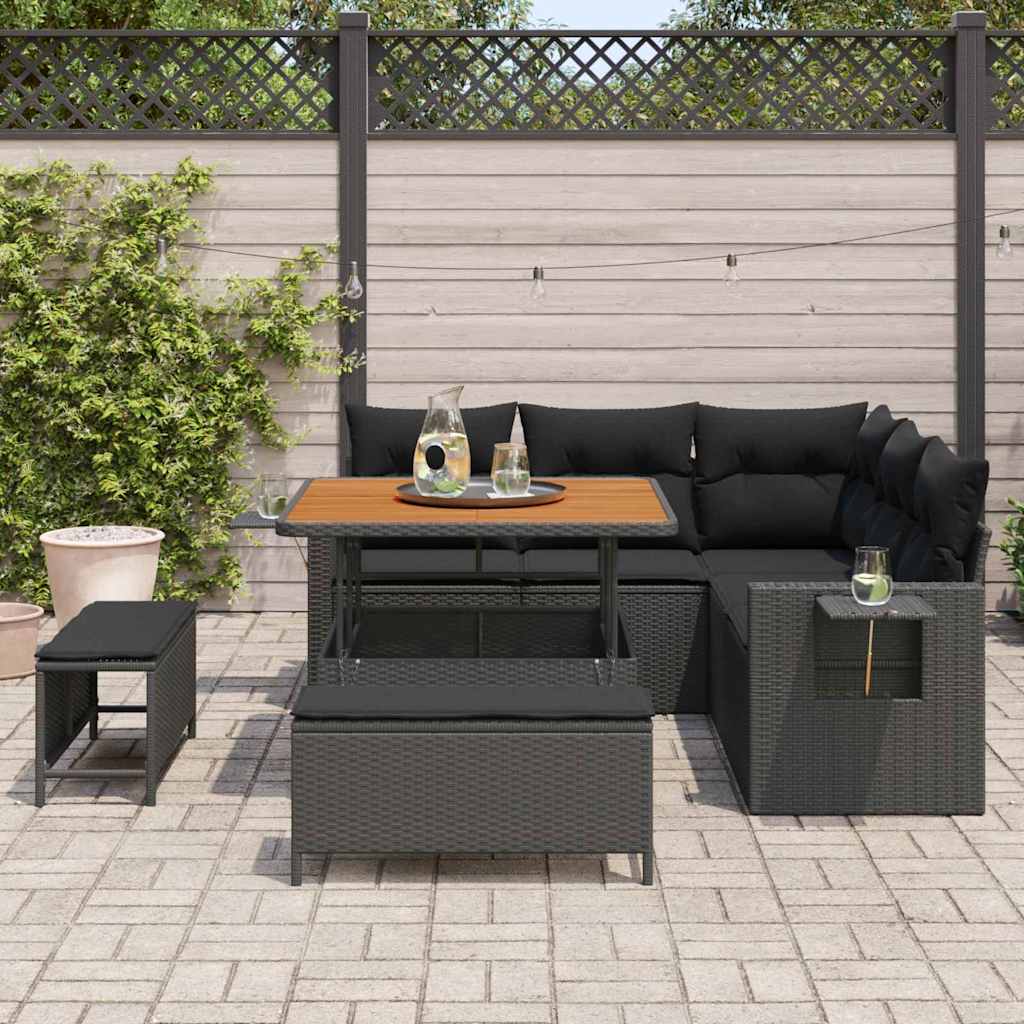 8721288418531_mo-im_en_hd_2 vidaXL Garden Sofa Set Height-Adjustable 8 pcs Black Poly Rattan - Image 3
