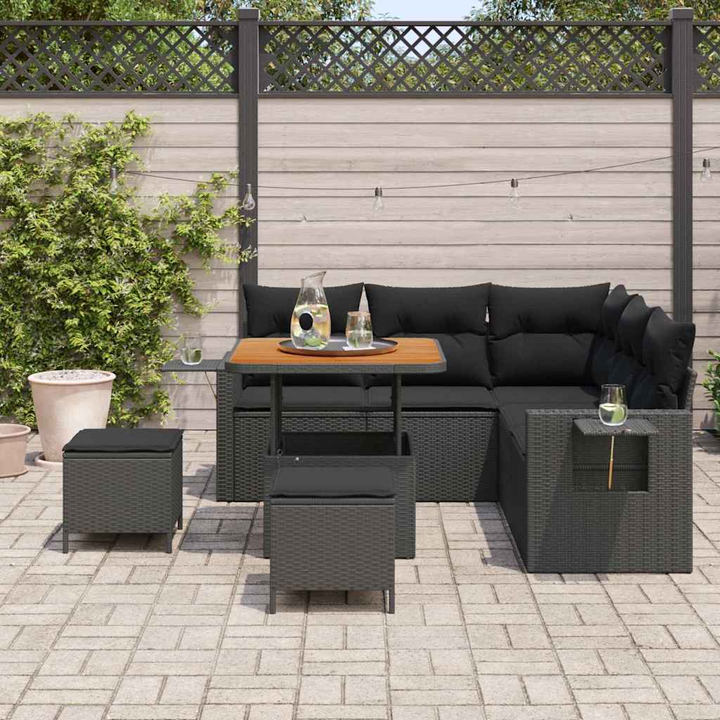 8721288418586_mo-im_en_hd_2 vidaXL Garden Sofa Set Height-Adjustable 8 pcs Black Poly Rattan - Image 3
