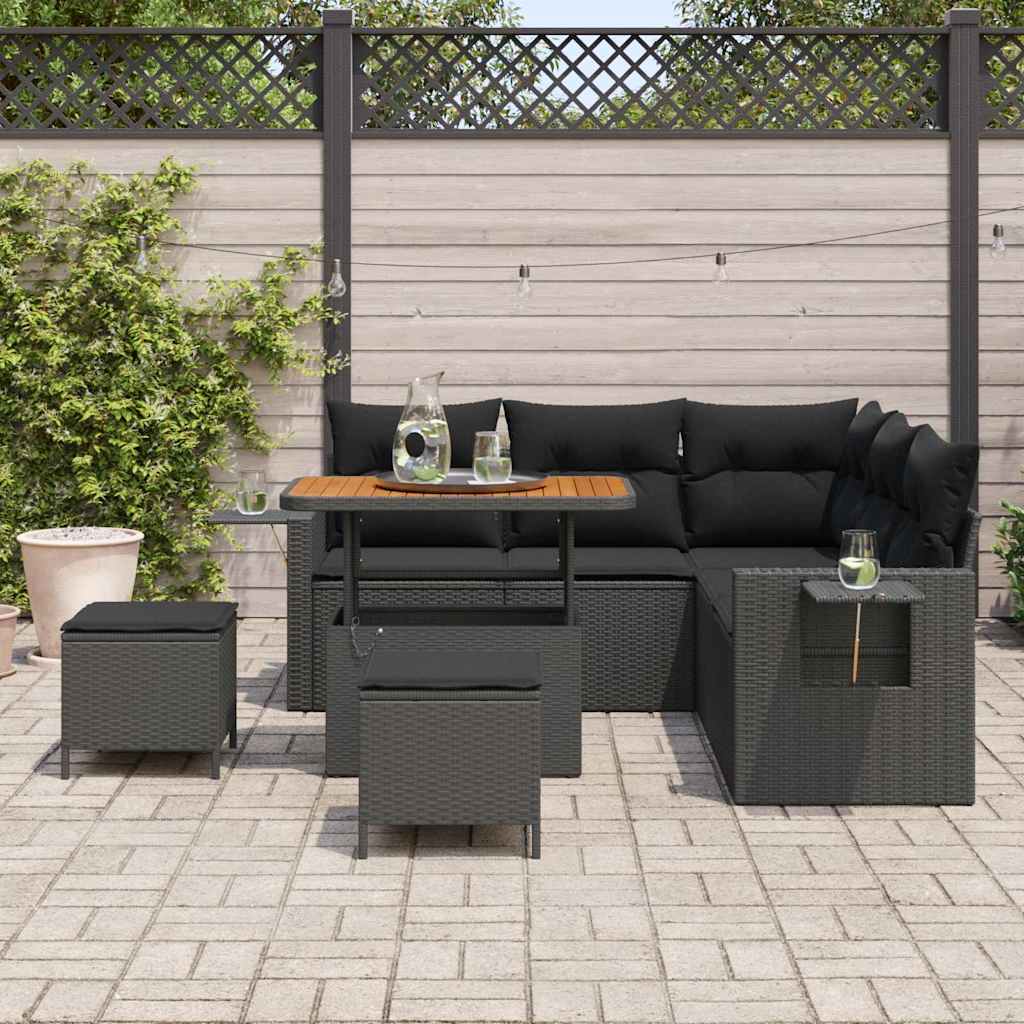 8721288418630_mo-im_en_hd_2 vidaXL Garden Sofa Set Height-Adjustable 8 pcs Black Poly Rattan - Image 3