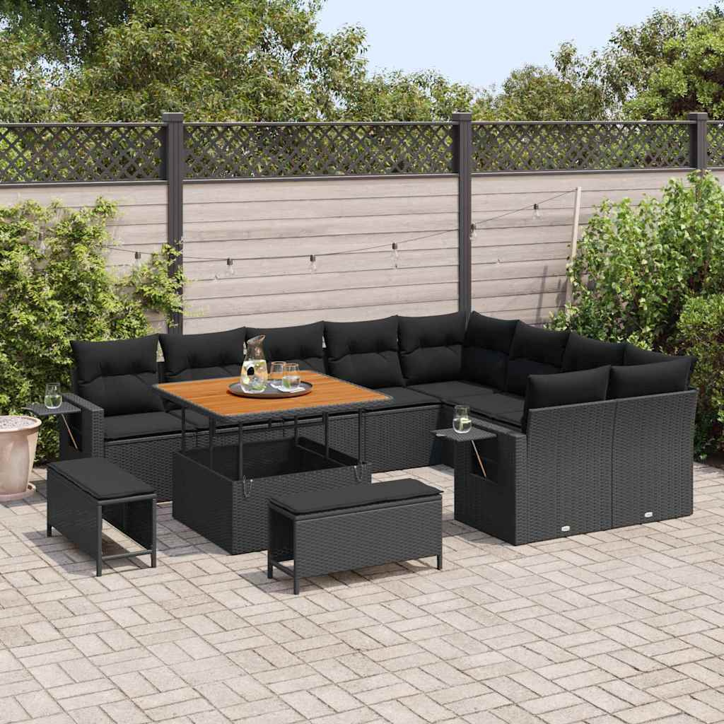 8721288418937_mo-im_en_hd_2 vidaXL Garden Sofa Set Height-Adjustable 12 pcs Black Poly Rattan - Image 3