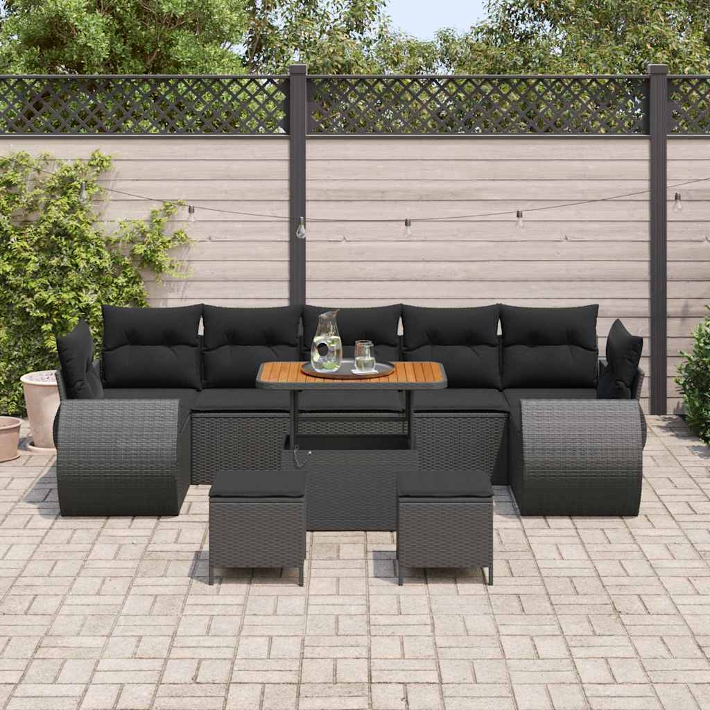 8721288419781_mo-im_en_hd_2 vidaXL Garden Sofa Set Height-Adjustable 10 pcs Black Poly Rattan - Image 3