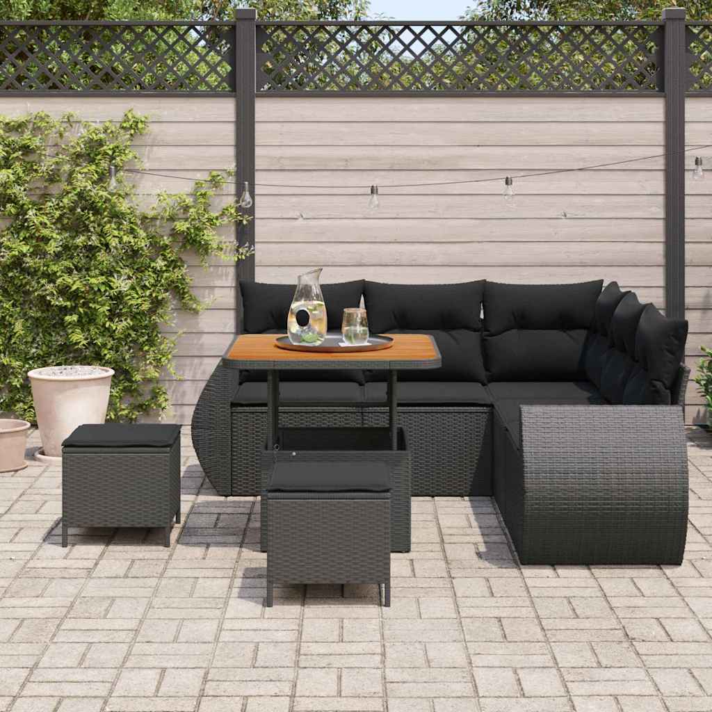 8721288419880_mo-im_en_hd_2 vidaXL Garden Sofa Set Height-Adjustable 8 pcs Black Poly Rattan - Image 3