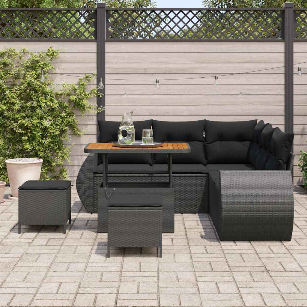 8721288419934_mo-im_en_hd_2 vidaXL Garden Sofa Set Height-Adjustable 8 pcs Black Poly Rattan - Image 3