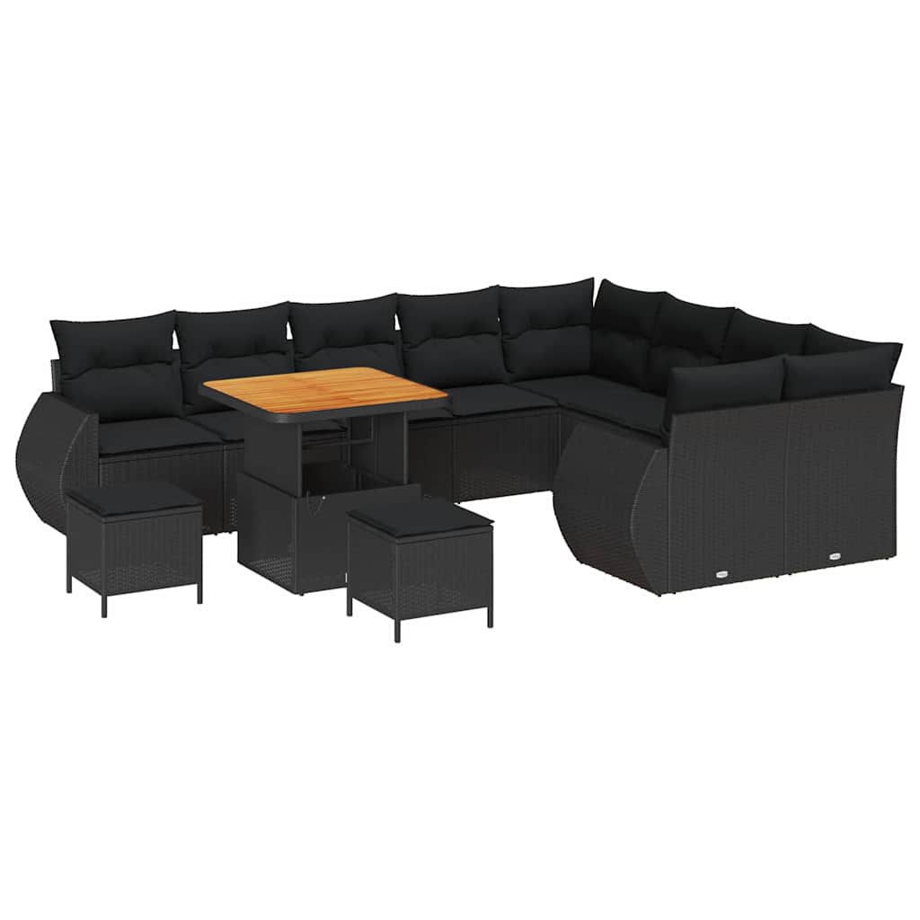 8721288420282_wbg-an-m_en_hd_5 vidaXL Garden Sofa Set Height-Adjustable 12 pcs Black Poly Rattan - Image 2