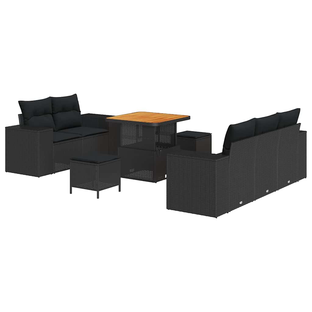 8721288420633_wbg-an-m_en_hd_4 vidaXL Garden Sofa Set Height-Adjustable 8 pcs Black Poly Rattan - Image 2