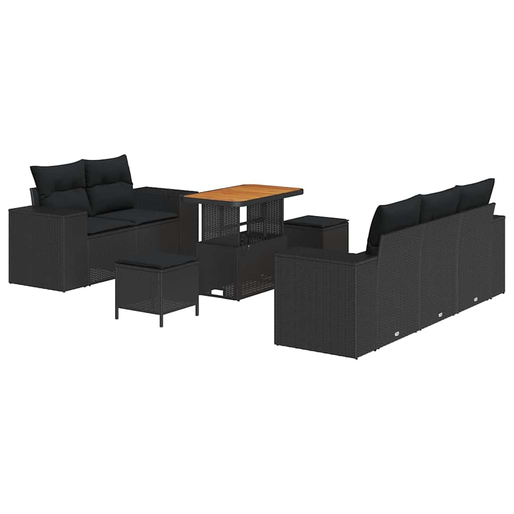 8721288420688_wbg-an-m_en_hd_4 vidaXL Garden Sofa Set Height-Adjustable 8 pcs Black Poly Rattan - Image 2