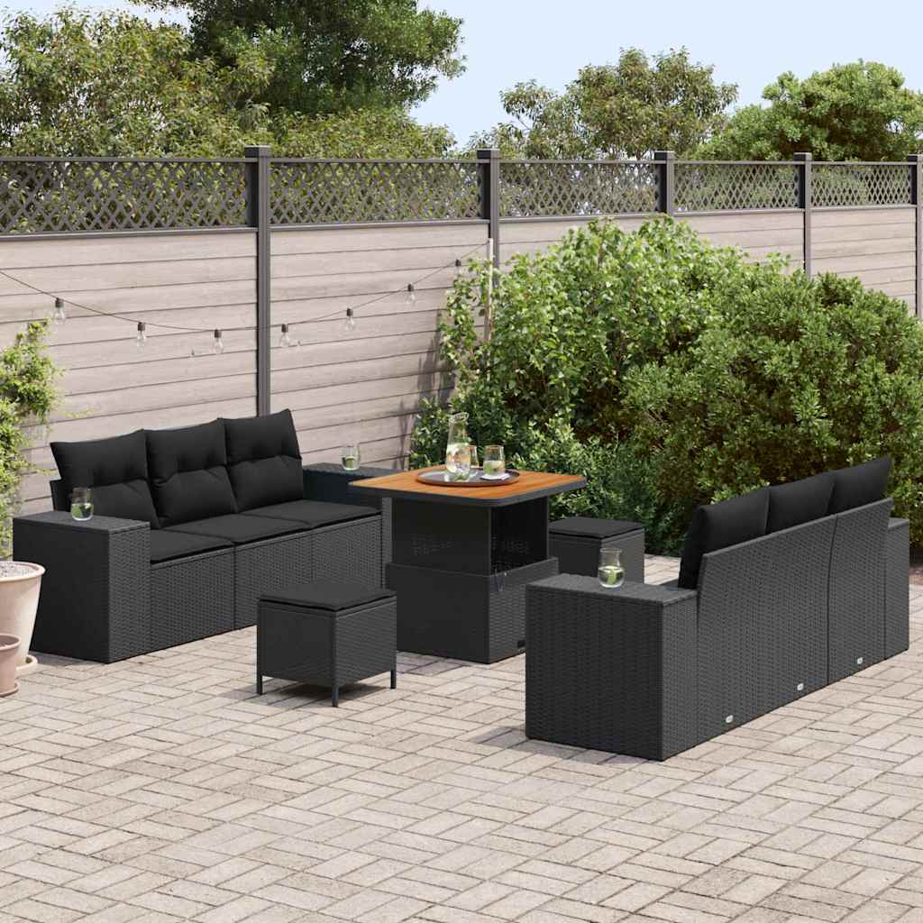 8721288420732_mo-im_en_hd_2 vidaXL Garden Sofa Set with Storage 9 pcs Black Poly rattan - Image 3