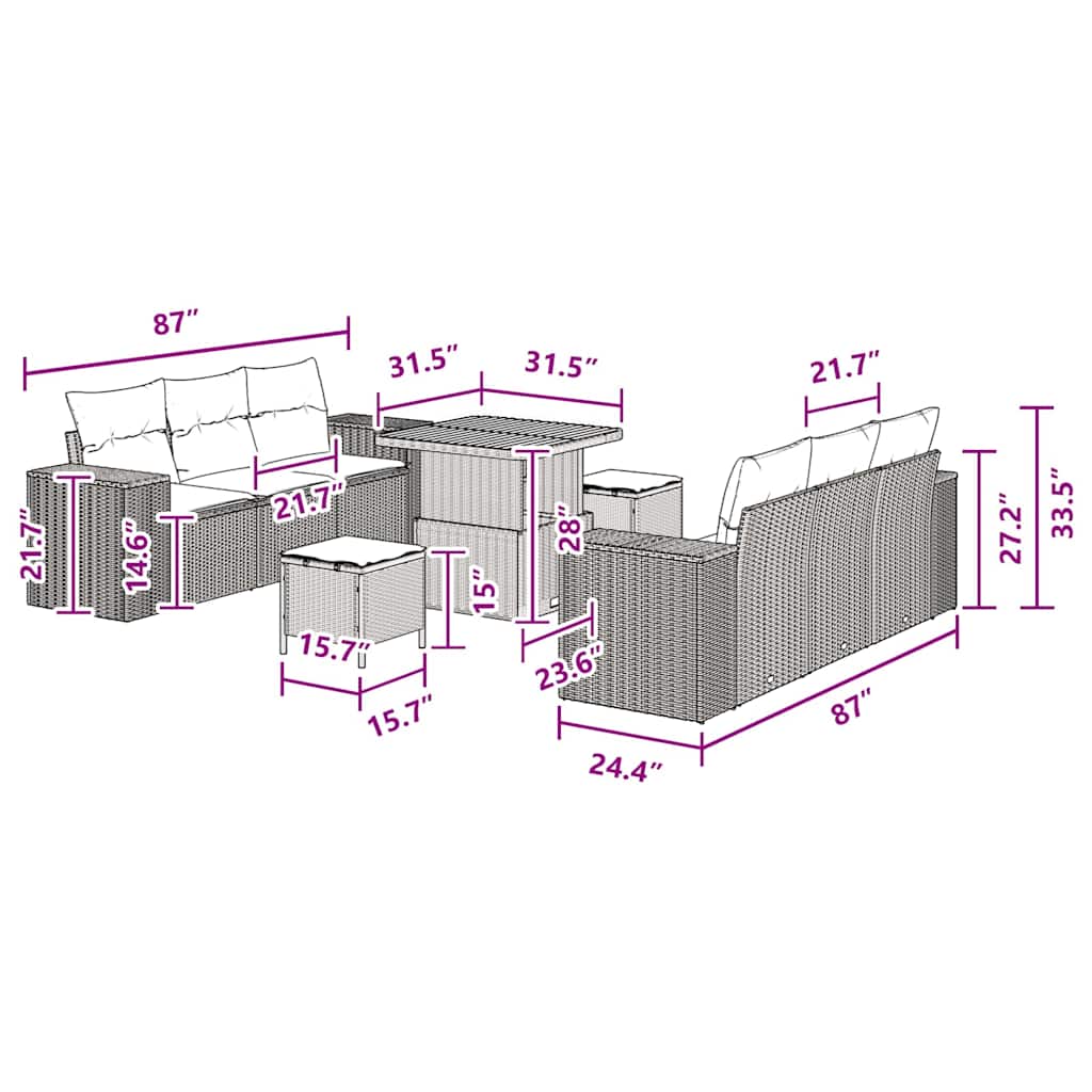 8721288420732_wbg-siz_en_hd_4 vidaXL Garden Sofa Set with Storage 9 pcs Black Poly rattan - Image 12