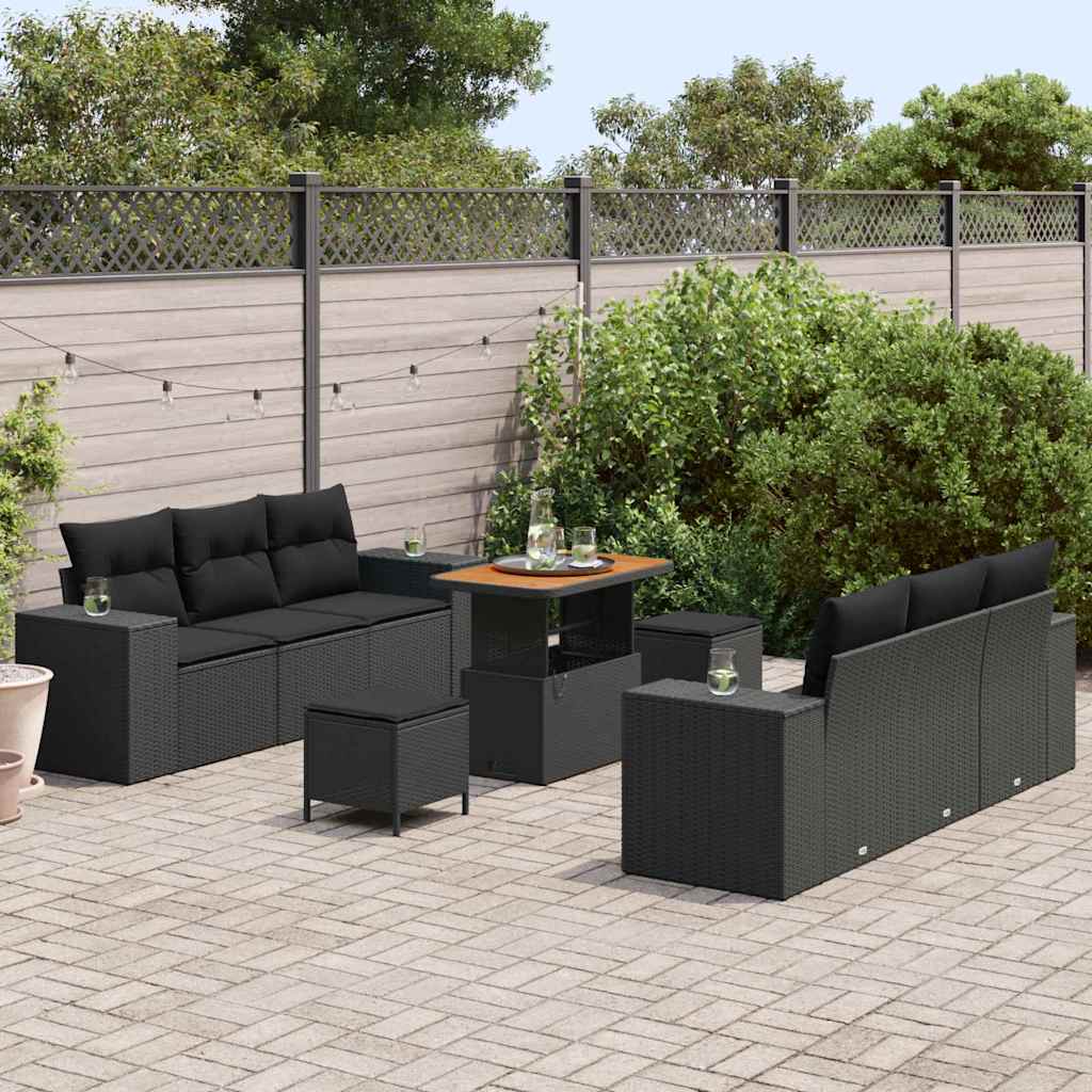 8721288420787_mo-im_en_hd_2 vidaXL Garden Sofa Set with Storage 9 pcs Black Poly rattan - Image 3